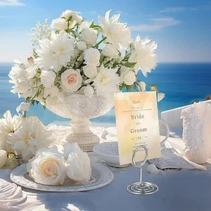 NUEVO CON ETIQUETAS ~ Juego/ 30 Número de Mesa Espiral Plateado ~ Tarjeta de Lugar ~ Portafotos Boda - Imagen 1 de 6