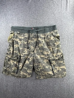 Pantalones Cortos de Carga Akademiks Para Hombres Camuflados Cintura Elástica Cordón Bolsillos con Cremallera 4XL Foto 1 de 4
