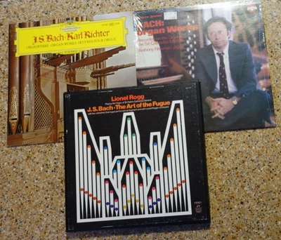 3 Album Vinyl LP Lot BACH ORGAN  Fugue/Works: LIONEL ROGG, K. RICHTER, A. NEWMAN - Image 1 of 4