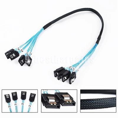 SATA III 6Gbps SATA Cable for Server 4 SATA 7 Pin to 4 SATA 7 Pin Data Cable - Image 1 of 4