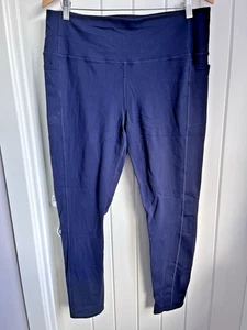 Skechers Size XL Navy Blue Leggings USED Bobbled Waist 34 Inside Leg 26 - Picture 1 of 12
