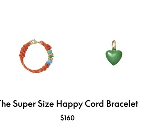 Roxanne Assoulin The Super Size Happy Cord Bracelet Brown With Green Charm - Picture 1 of 4