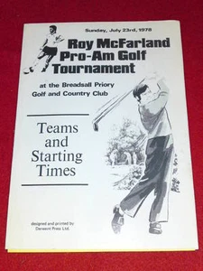 ROY McFARLAND GOLF TOURNAMENT - July 23 1978 6pp - Bild 1 von 1
