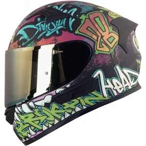 Broken Head Integralhelm InYourFace Schwarz + Gold Verspiegeltes Visier - Bild 1 von 12