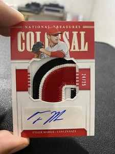 2020 PANINI NATIONAL TREASURES COLOSSAL # CMS-TM TYLER MAHLE /25 AUTO PATCH SICK - Picture 1 of 5