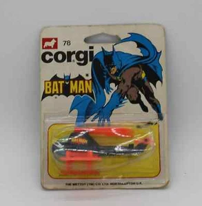 Vintage Deadstock Corgi Junior #78 Batman Batcopter 1976 Carded Sealed & Rare - Picture 1 of 2
