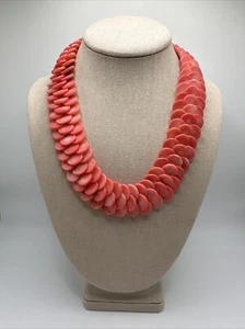Mine Finds By Jay King Layered Pink Coral Sterling Silver Necklace - Picture 1 of 6