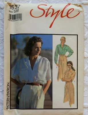 Style 1537 Misses Loose Fit Blouse Revere Collar Yoke Sz 10-12 Bst 32.5-34 UNCUT - Image 1 of 4