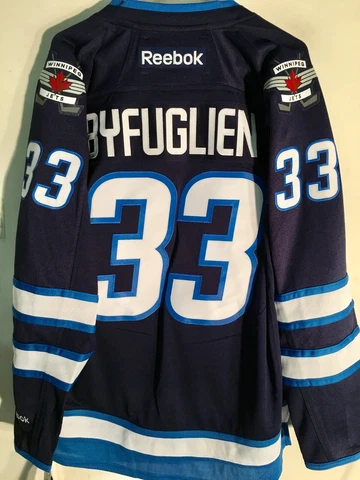 Reebok Premier NHL Jersey Winnipeg Jets Dustin Byfuglien Navy sz L Cover