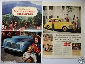 Studebaker 1940 ""Campeón"" folleto de ventas de distribuidor y anuncio original de revista - Imagen 1 de 10