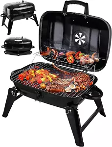 Grill Trade Portable Mini Charcoal Grill, Foldable BBQ for Camping & Outdoor NEW - Picture 1 of 6