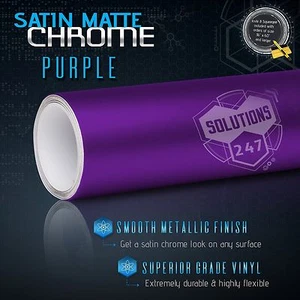 36" x 60" Purple Satin Matte Chrome Metallic Vinyl Wrap Sticker Bubble Free Air - Picture 1 of 8