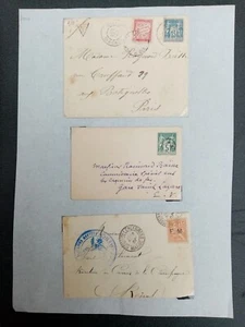 3 lettres dont 1 prétimbré & 1 FM 15 c orange 1901 de Mourmelon 51 - Picture 1 of 24