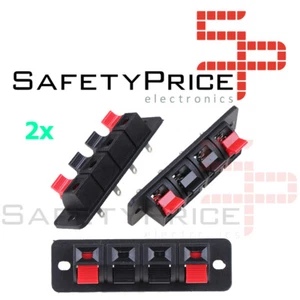 2x Conector terminal borne 2 altavoces 4 pin muelle altavoz stereo audio REF711 - Bild 1 von 1