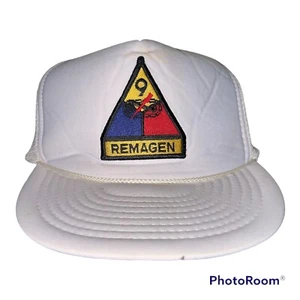 Vtg 9th Armored Division Remagen trucker snapback hat/cap-1970s/80s -bridge - Picture 1 of 4