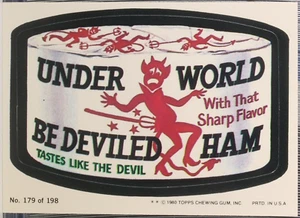 1980 Topps Wacky Packages Serie 3 Underworld Ham #179 - Imagen 1 de 2