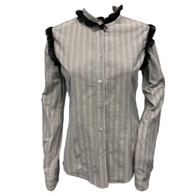 Viktor & Rolf Striped Ruffle Victorian Style Button Up Women’s Size IT 40/XS - Image 1 of 4