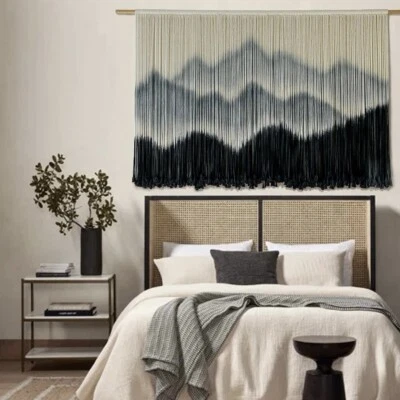 NUEVO Tapiz de Montaña Anthropologie XL Boho Macramé Tejido Colgante de Pared - 59x35 Foto 1 de 4