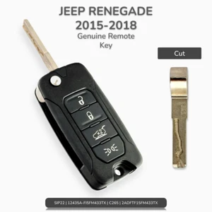 Genuine JEEP RENEGADE 2015-2018 Remote Key (2ADFTF15FM433TX) Key Cut - Picture 1 of 1