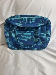 MOROCCAN OIL LARGE OVERNIGHT PUFFER TOTE WEEKENDER BEACH GYM BLUE CAMO BAG - Picture 1 of 8