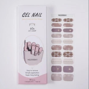 Semi Cured Gel Nail Stickers 20 PCS/ Gel Polish Strips Design /UV Lamp Needed - Picture 1 of 2