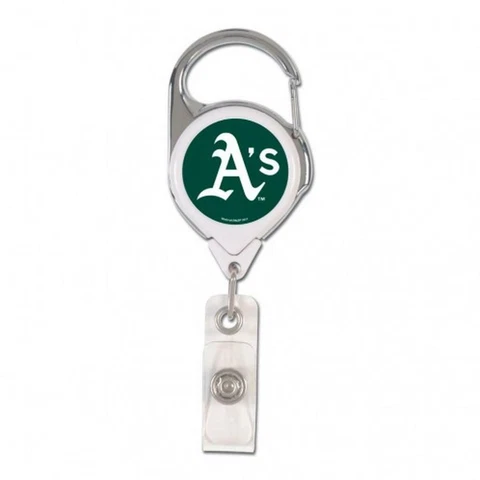 Oakland Athletics Retractable Metal Badge Holder [NEW] MLB Key Chain ID Ring A's Cover