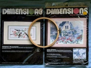 Kits de punto de cruz contado de dos dimensiones y sin contar y aro flor de cabaña ~K - Imagen 1 de 8