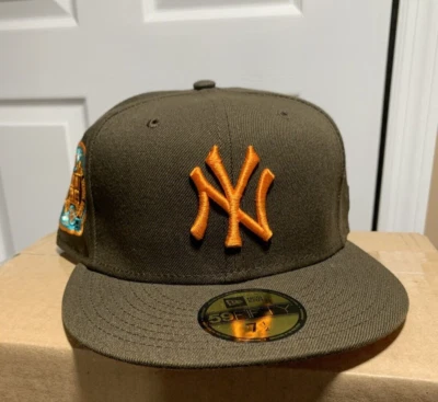 SOMBRERO NEW ERA EXCLUSIVO DE LOS NEW YORK YANKEES MARRÓN/NARANJA SERIE UV METRO TALLA 7 1/2 Foto 1 de 4