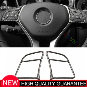 Steering Wheel Button Frame Cover Trim For Benz C-Class 11-14 Vinyl Carbon Fiber - Picture 1 of 6
