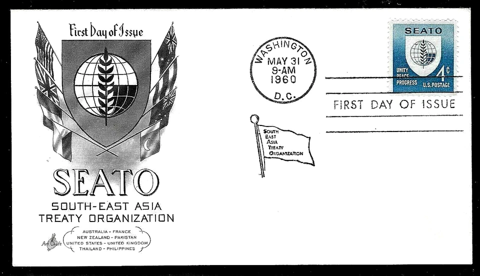 1151 4c Stamp (1960) SOUTH-EAST ASIA TREATY ORGANIZATION FDC By Art Craft    - Image 1 of 1