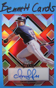MARINERS 2022 LEAF METAL OMAR VIZQUEL RED 1/1 AUTOGRAPH HOF A2012
