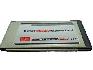 NEC UPD720202 Chip 2 Port USB3.0 expressCard Notebook Adapter #WL119 - Bild 1 von 4