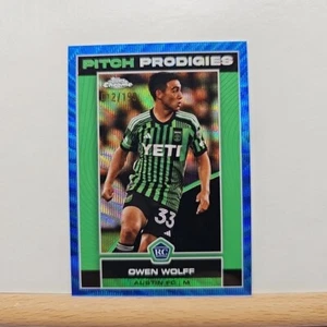 2023 Topps Chrome MLS Owen Wolff Pitch Prodigies Blue Wave 012/199 RC # 162 - Picture 1 of 2