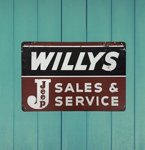 Jeep Willys Vintage Style Blechschild Bar Poster Man Cave Sammlerstück Neu - Bild 1 von 1