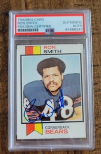 1973 TOPPS SIGNED AUTO CARD RON SMITH BEARS RAMS RAIDERS WISCONSIN # 148 PSA DNA - Picture 1 of 1