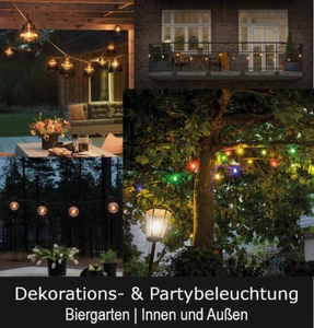 LED Lichterkette Außen Innen Partybeleuchtung Garten bunte Lichter Girlande - Bild 1 von 88