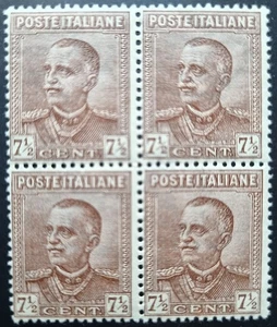 Regno 1928 MNH Parmeggiani quartina 7½ c  bruno Sass. 224 - Picture 1 of 2