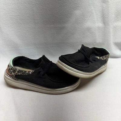 Zapatos para mujer Hey Dude Wendy Rise negros con estampado de leopardo talla 11 Foto 1 de 4