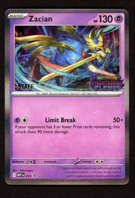 Zacian 015 MEP Phantasmal Flames STAFF Stamped Prerelease Promo Pokemon - NM #2 - Image 1 of 3