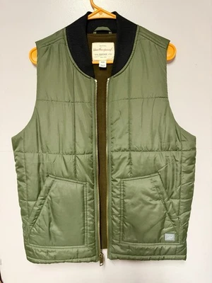 Chaleco acolchado sin mangas con cremallera completa para hombre, color, ejército, verde talla mediana Foto 1 de 3
