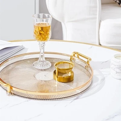 Elegantes rundes Acryl Aufbewahrungstablett für Couchtisch, Teetassen &... - Bild 1 von 4