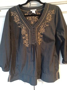 Hannah XL Embroidered Tunic black - Picture 1 of 7