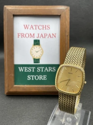 [Excelente] Reloj de cuarzo cuadrado dorado vintage Seiko Dolce 8N40-5040 para hombre JAPÓN Foto 1 de 4