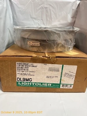 NEW Lightolier Recessed Downlight HID 9-5/8" Open Reflector Downlight Black - Image 1 of 3