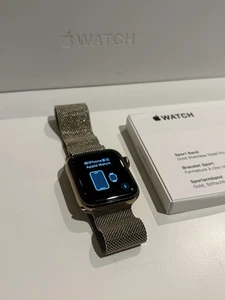 Apple Watch Series 4 40mm (GPS + Cel) Gold Stainless Steel Case Milanese Band - Photo 1 sur 12