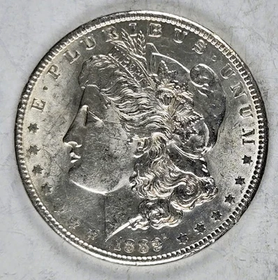 1889 年 P 版摩根银币 1 美元 - 美丽未流通示例! — 第 1/2 张图片