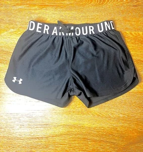 Girls Under Armour Athletic Shorts Size Youth Large YLG Black - Picture 1 of 4