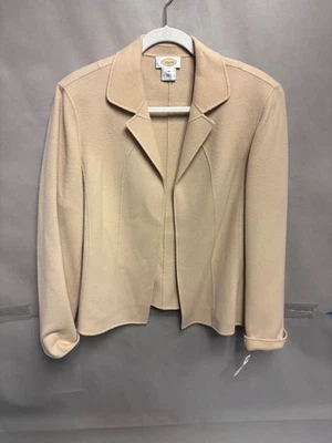 NWT $248 Talbots 100% Wool Cream Open Front Blazer Jacket Unlined Size 20 - Image 1 of 4