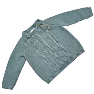 Little Planet by Carters Organic Cotton Fisherman Cable Knit Sweater 18m Classic - Picture 1 of 8