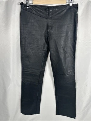 Pantalones para mujer Guess de cuero negro ajustados con cremallera inferior talla 6 Foto 1 de 4